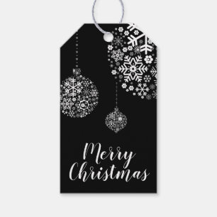 Moderne Schneeflocken Frohe Weihnachtsgeschenke Ta Geschenkanhänger