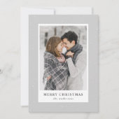 Moderne Schneeflocken Grau-Foto Feiertagskarte (Vorderseite)