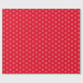 Moderne Schneeflocken in Rot-Weiß-Blume Geschenkpapier (Flach)