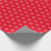 Moderne Schneeflocken in Rot-Weiß-Blume Geschenkpapier (Ecke)