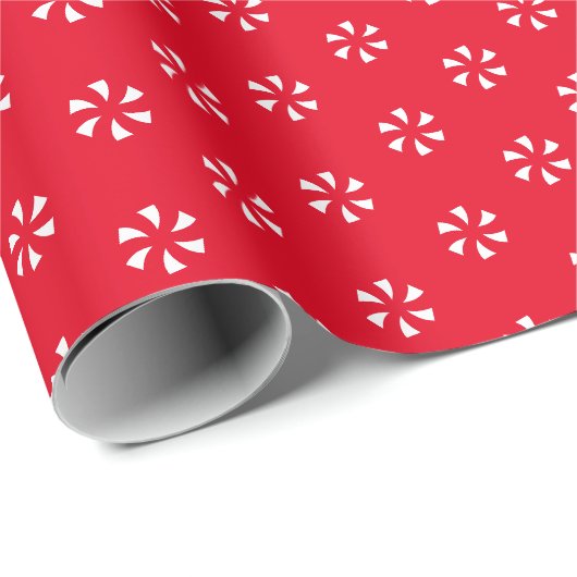 Moderne Schneeflocken in Rot-Weiß-Blume Geschenkpapier (Rolleneckpunkt)