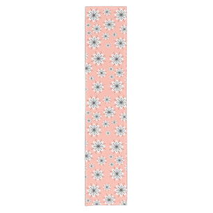 Moderne Schneeflocken Peach des Mittelalters Kurzer Tischläufer