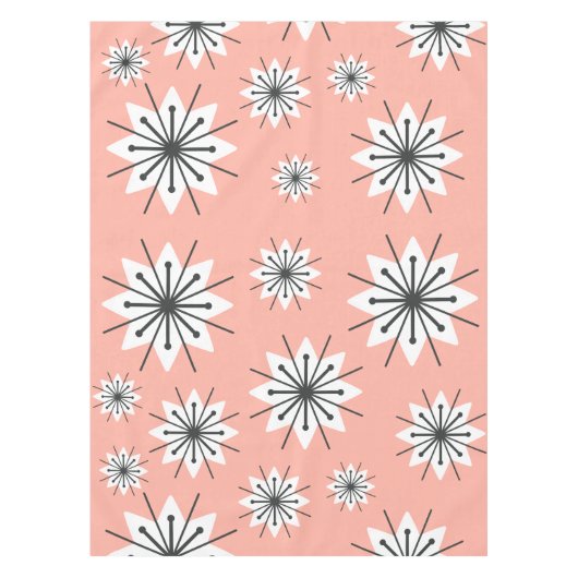 Moderne Schneeflocken Peach des Mittelalters Tischdecke (Vorderseite)