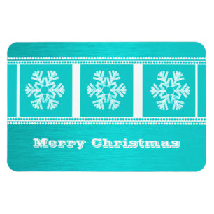 Moderne Schneeflocken Premium Magnet, Aqua Magnet