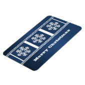 Moderne Schneeflocken Premium Magnet, Blau Magnet (Linke Seite)