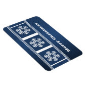 Moderne Schneeflocken Premium Magnet, Blau Magnet (Rechte Seite)
