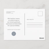 Moderne Schneeflocken Schnee auf Blue Holiday Grüß Postkarte (Rückseite)