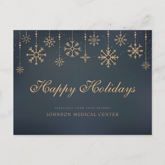 Moderne Schneeflocken Schöne Feiertage Postkarte (Vorderseite)