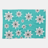 Moderne Schneeflocken Türkis Geschirrtuch (Horizontal)