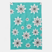 Moderne Schneeflocken Türkis Geschirrtuch (Vertikal)