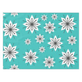 Moderne Schneeflocken Türkis Tischdecke (Vorderseite (Horizontal))
