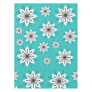 Moderne Schneeflocken Türkis Tischdecke