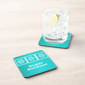 Moderne Schneeflocken Untersetzer Set, Aqua (Rechte Seite)