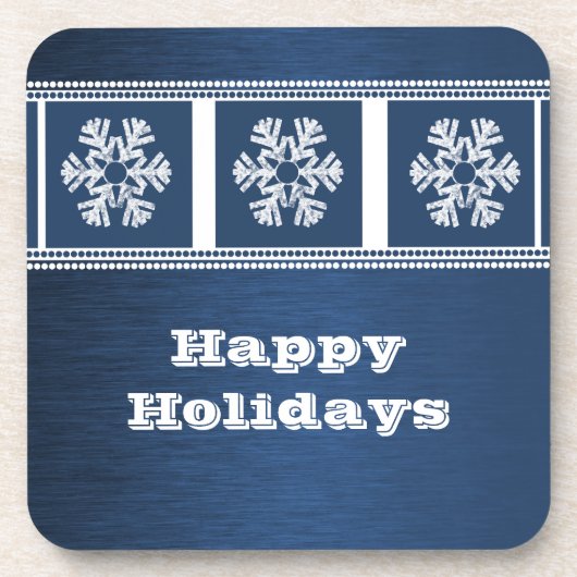 Moderne Schneeflocken Untersetzer Set, blau (Vorderseite)