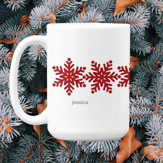 Moderne Schneeflocken Weihnachten Kaffeetasse