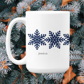 Moderne Schneeflocken Weihnachten Kaffeetasse