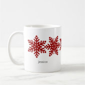 Moderne Schneeflocken Weihnachten Kaffeetasse (Links)