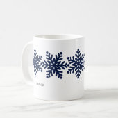 Moderne Schneeflocken Weihnachten Kaffeetasse (Vorderseite Links)