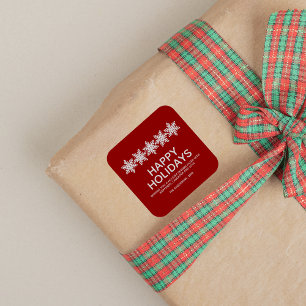 Moderne Schneeflocken Weihnachten Quadratischer Aufkleber