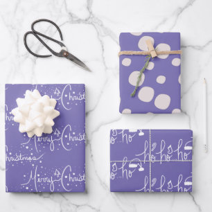 Moderne Schneeflocken Weihnachten Schnee Schneeflo Geschenkpapier Set