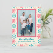 Moderne Schneeflocken Weihnachts-Foto Feiertagskarte (Stehend Vorderseite)