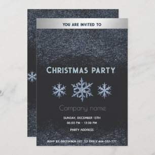 Moderne Schneeflocken - Weihnachtsfest im Unterneh Einladung
