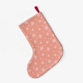 Moderne Schneeflocken Weihnachtsmuster Monogramm Kleiner Weihnachtsstrumpf (Rückseite (Hängend))