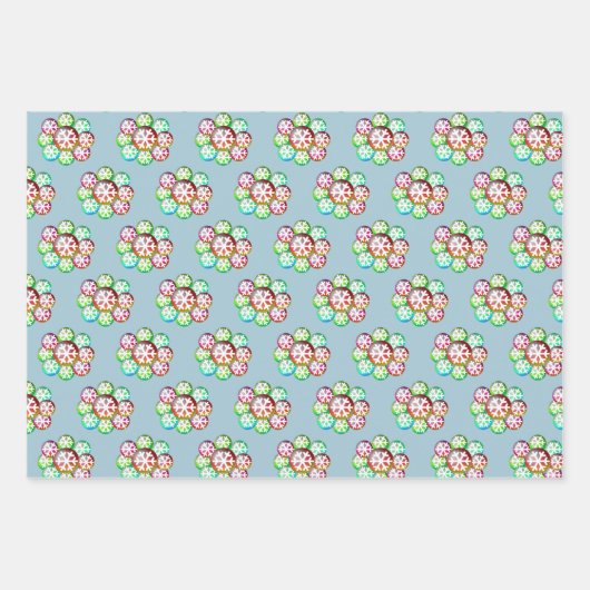 Moderne Schneeflockenpapier-Papierblätter Geschenkpapier Set (Vorderseite 2)