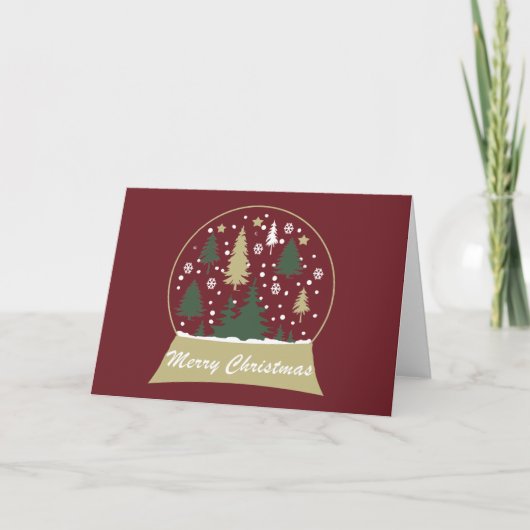 Moderne Schneeglobe Feiertagskarte (Vorderseite)