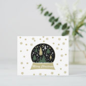 Moderne Schneeglobe Feiertagspostkarte (Stehend Vorderseite)