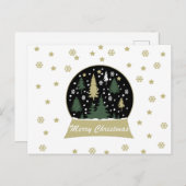 Moderne Schneeglobe Feiertagspostkarte (Vorne/Hinten)