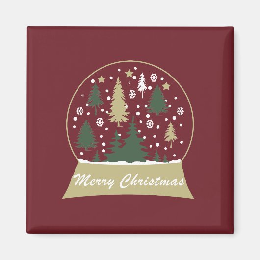 Moderne Schneeglobe Magnet (Vorne)