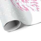 Moderne Schneehochbaum-ÄNDERFARBE Geschenkpapier (Rolleneckpunkt)