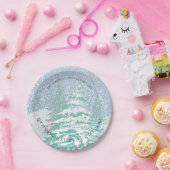 Moderne Schneehochbaum-ÄNDERFARBE Pappteller (Party)