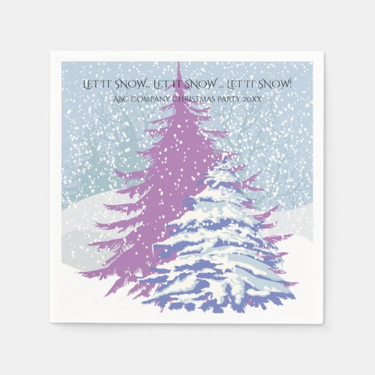 Moderne Schneehochbaum-ÄNDERFARBE Serviette (Vorderseite)