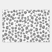 Moderne Schneeleopard Schwarz-weiße Tierdrucke Geschenkpapier Set (Vorderseite 2)