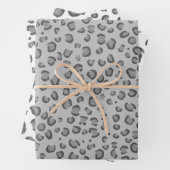 Moderne Schneeleopard Schwarz-weiße Tierdrucke Geschenkpapier Set (Beispiel)