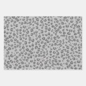 Moderne Schneeleopard Schwarz-weiße Tierdrucke Geschenkpapier Set (Vorderseite)