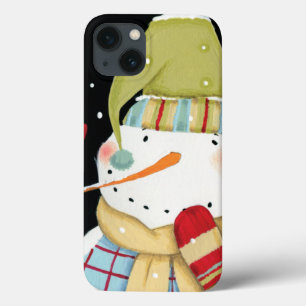 Moderne Schneemänner mit Mitten iPhone 13 Hülle