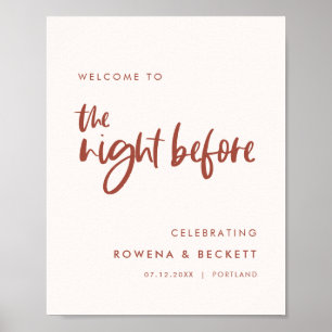 Moderne Schneepink Willkommen in der Nacht vor Poster