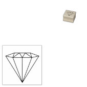 Moderne Schneide Diamant Edelstein Kontur Gummistempel (Stempel)