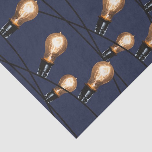 Moderne Schnur von Lichteredison-Birnen Seidenpapier (Ausschnitt)