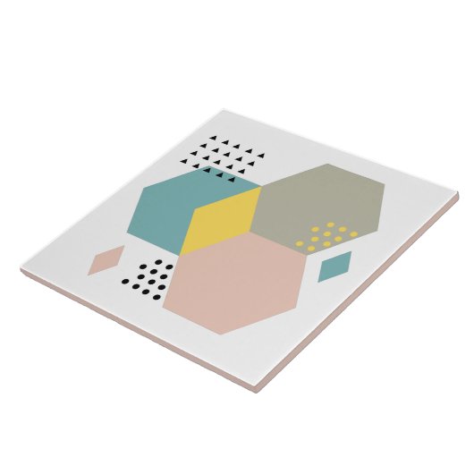 Moderne schöne farbenfrohe geometrische mädchenbla fliese (Seite)