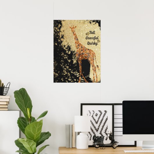 Moderne schöne Giraffe Tierart Poster (Heimbüro)