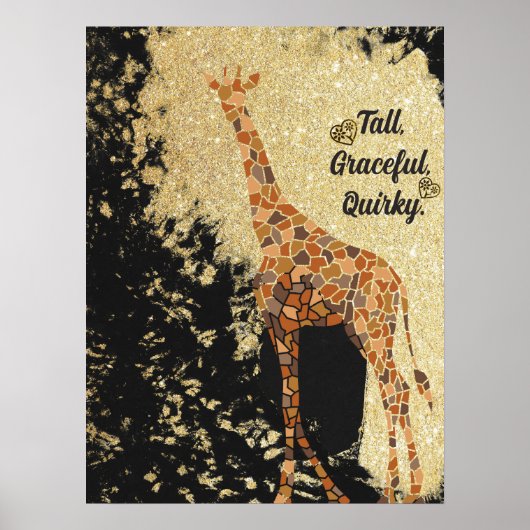 Moderne schöne Giraffe Tierart Poster (Vorne)