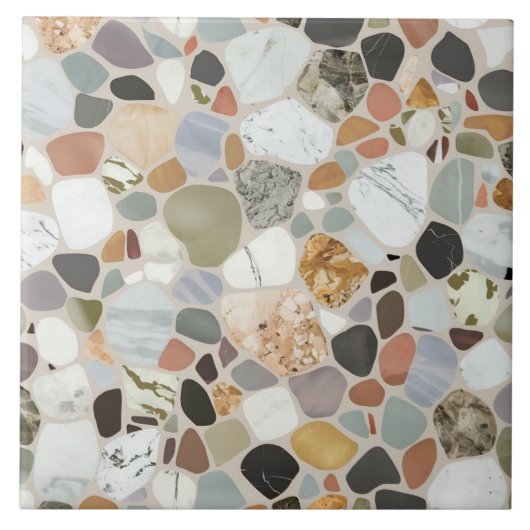 Moderne schöne natürliche Felsen Terrazzo Muster Fliese (Vorderseite)