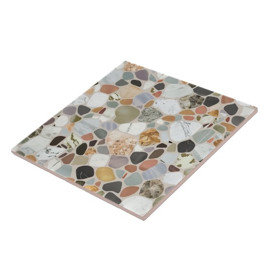 Moderne schöne natürliche Felsen Terrazzo Muster Fliese (Seite)