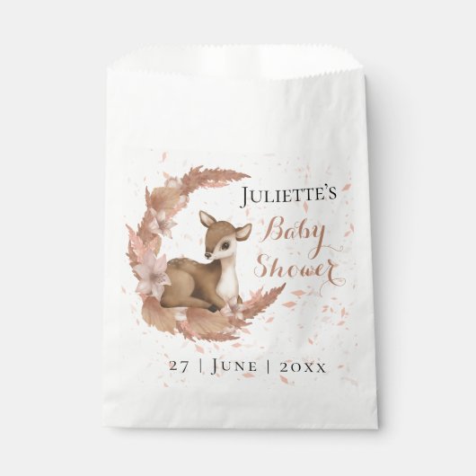 Moderne schöne, rosa Bambi-Blume Staubsaugerdusche Geschenktütchen (Vorderseite)