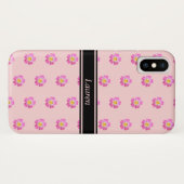 Moderne, schöne rosa Blume auf Light Coral Pink Case-Mate iPhone Hülle (Rückseite (Horizontal))