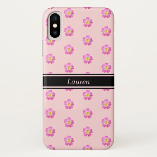 Moderne, schöne rosa Blume auf Light Coral Pink Case-Mate iPhone Hülle (Rückseite)